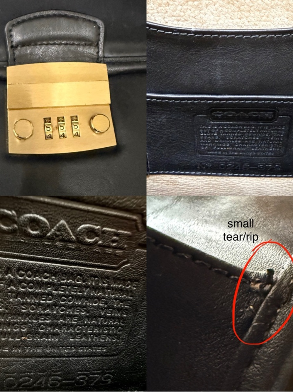 Vintage 90’s COACH Black Leather Diplomat Attache or Business Attaché Briefcase - Picture 16 of 16